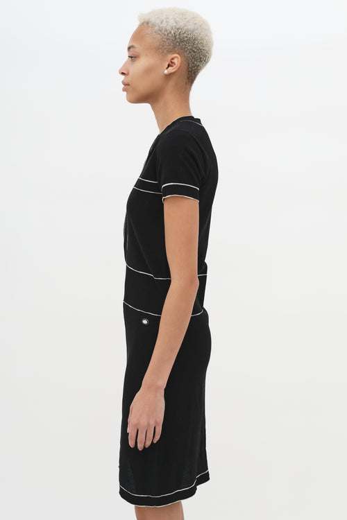 Chanel Black & White Trimmed Dress