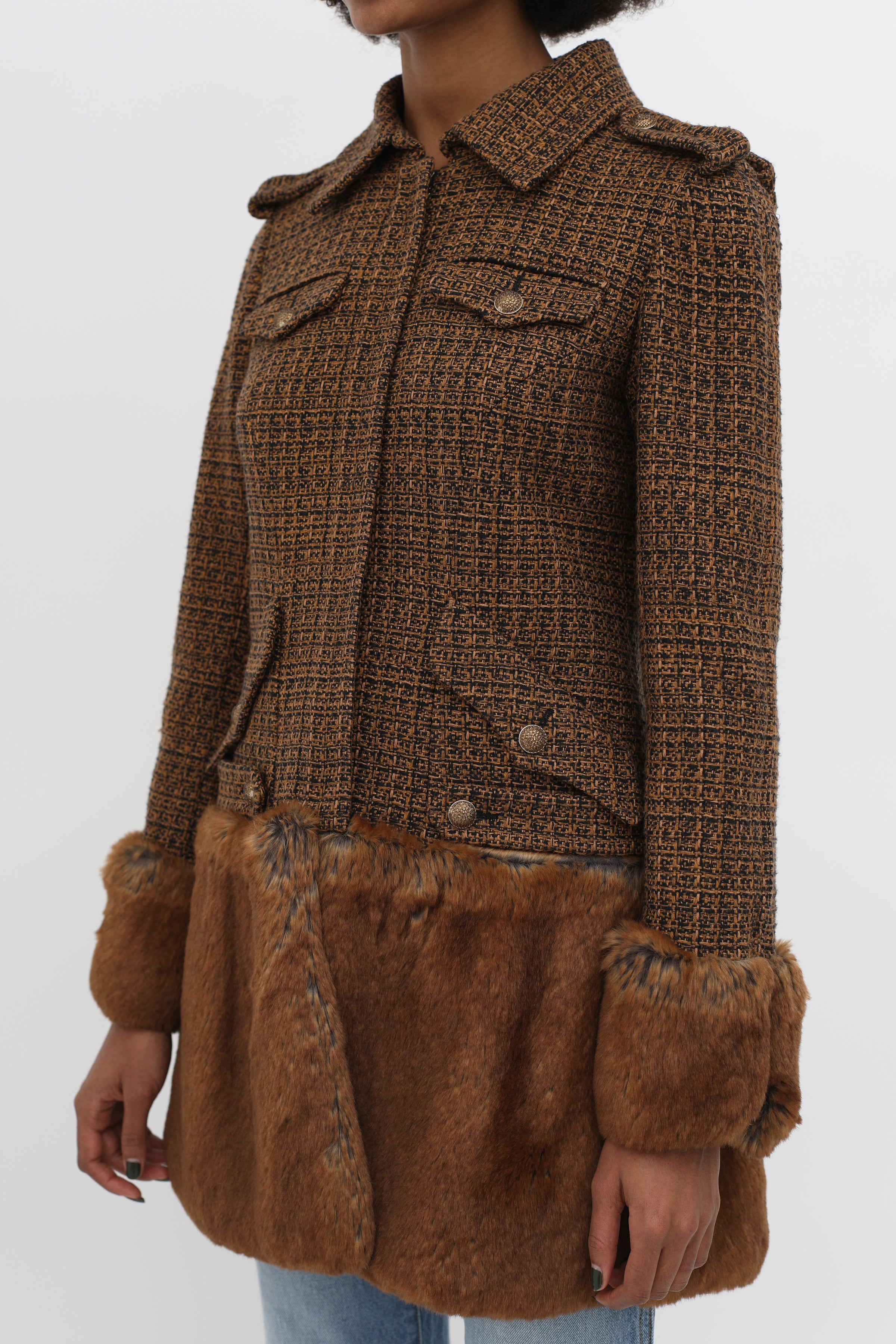 Chanel // Fall 2010 Runway Brown Tweed Faux Fur Coat – VSP Consignment