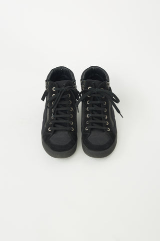 Chanel Black Canvas Hi-Top Sneaker