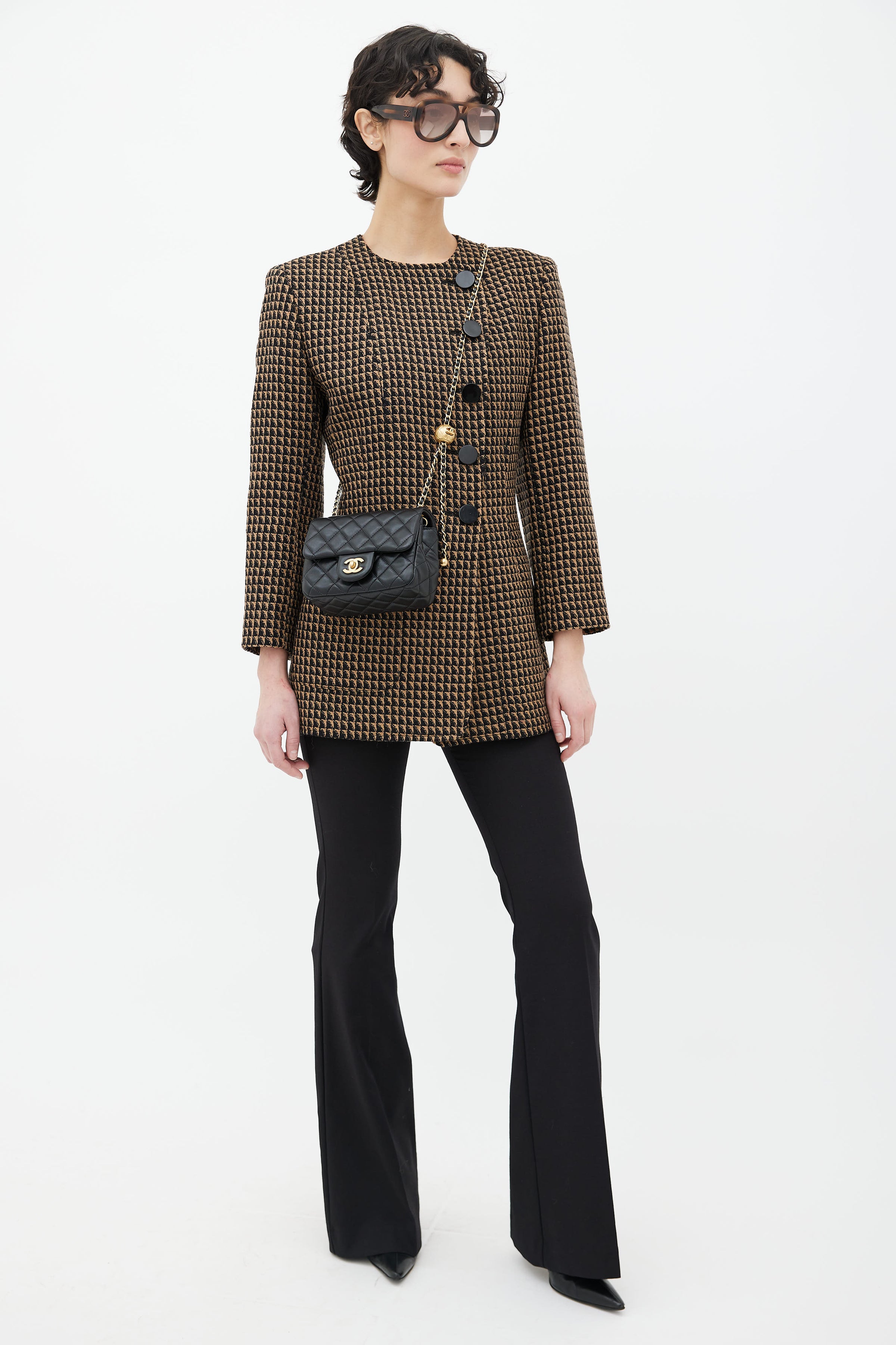 Chanel Black Velvet Pearl Crush Mini Square Flap - Handbag | Pre-owned & Certified | used Second Hand | Unisex