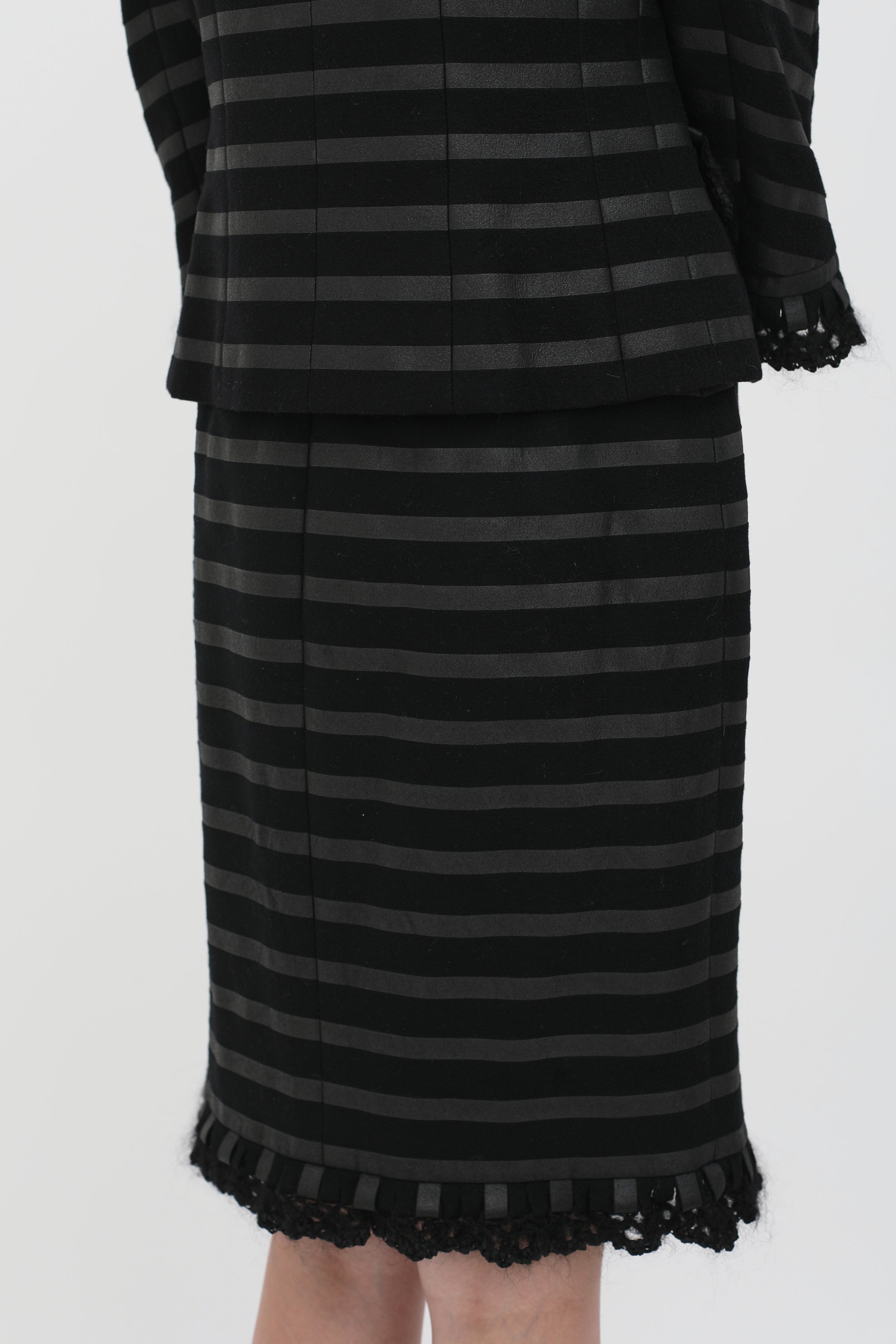 Chanel // FW 2009 Black Stripe Ruffle Set – VSP Consignment