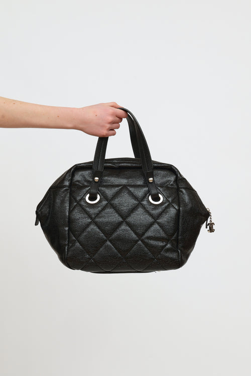 Chanel Black Paris Biarritz Bowler Bag