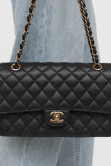 Chanel Black Caviar Medium Double Flap Bag