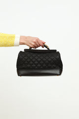 Chanel 2013 Black Iridescent Caviar Globe Trotter Flap Bag