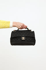 Chanel 2013 Black Iridescent Caviar Globe Trotter Flap Bag