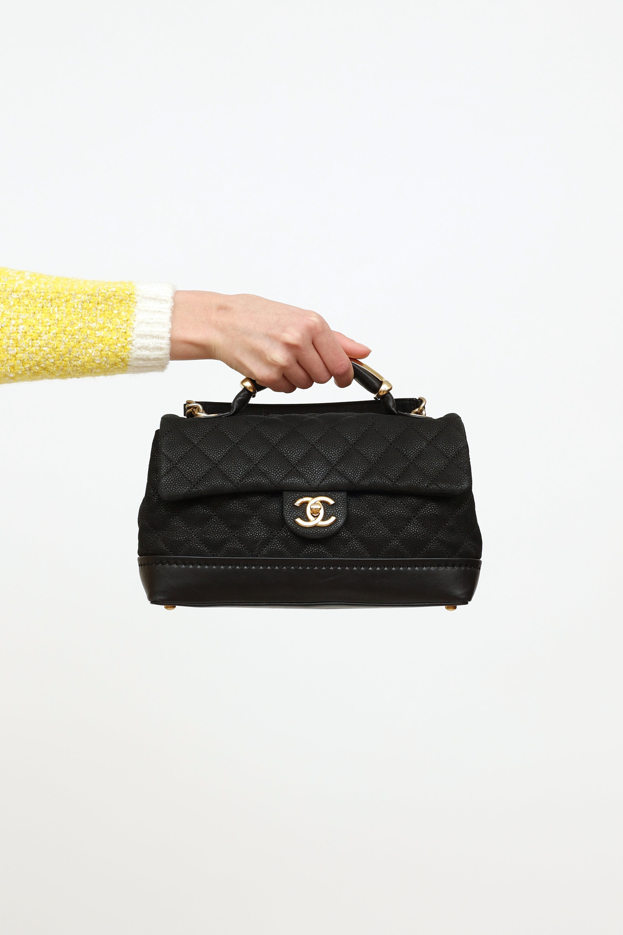 Chanel // 2013 Black Iridescent Caviar Globe Trotter Flap Bag