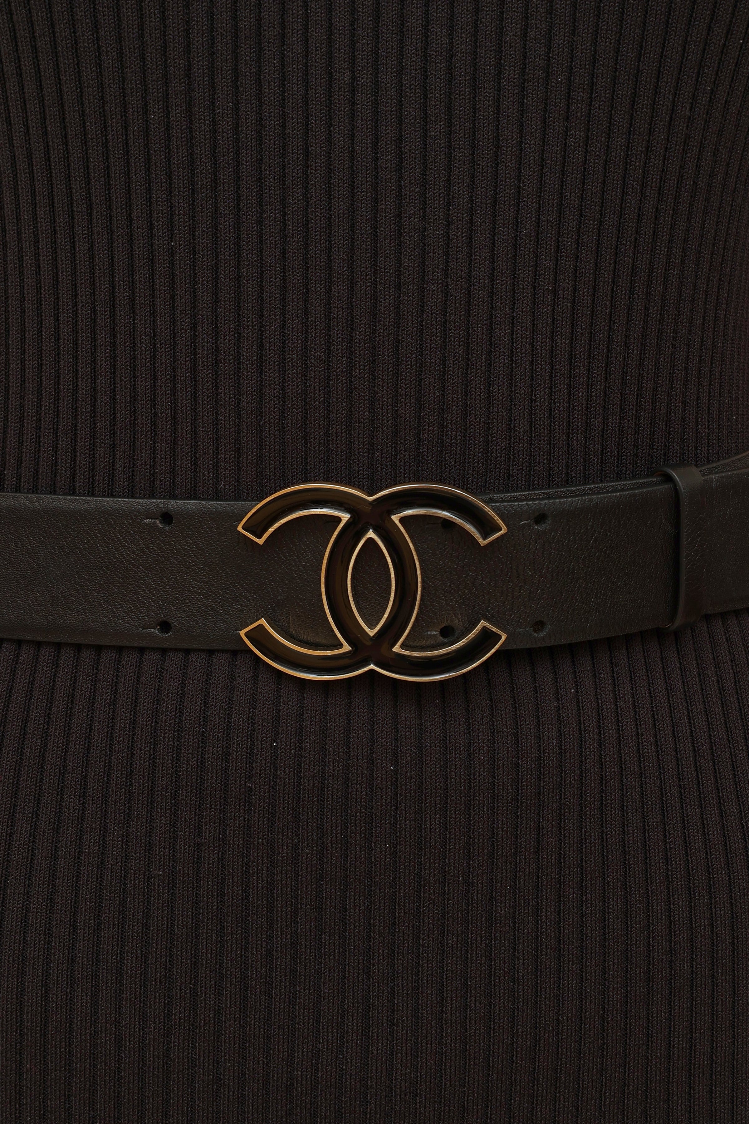 Chanel // Black Leather CC Buckle Belt – VSP Consignment