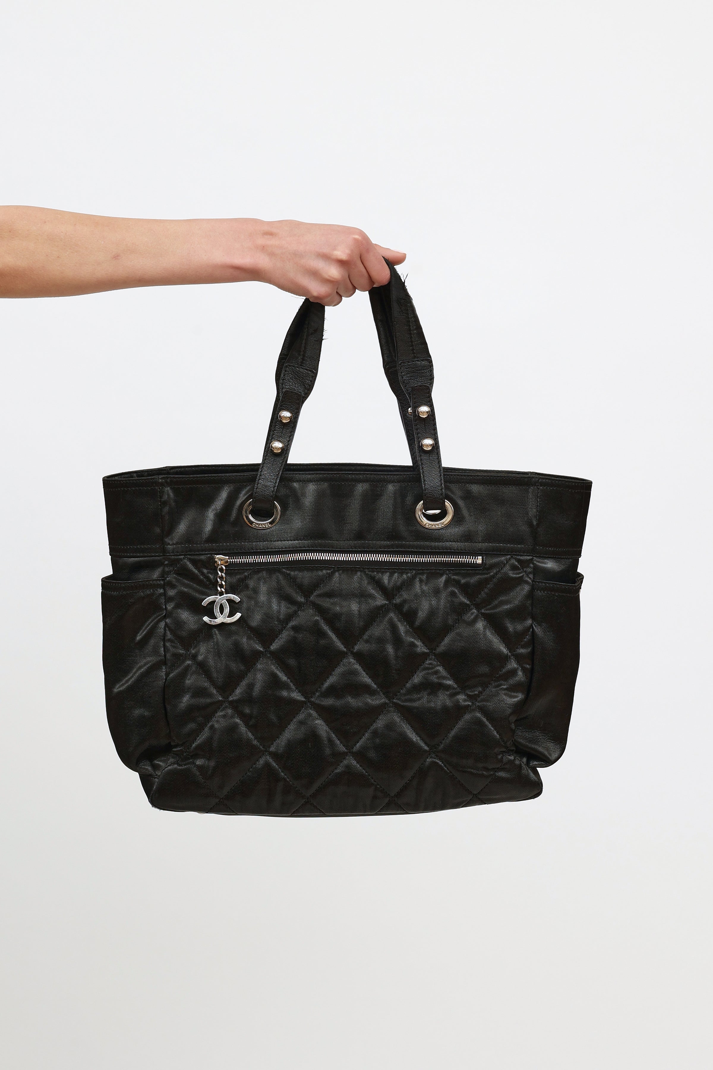 Chanel // Black Quilted Nylon Biarritz Tote Bag – VSP Consignment