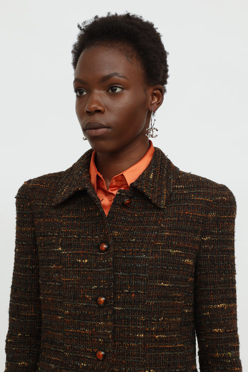 Chanel 1998 Autumn Brown Tweed Jacket