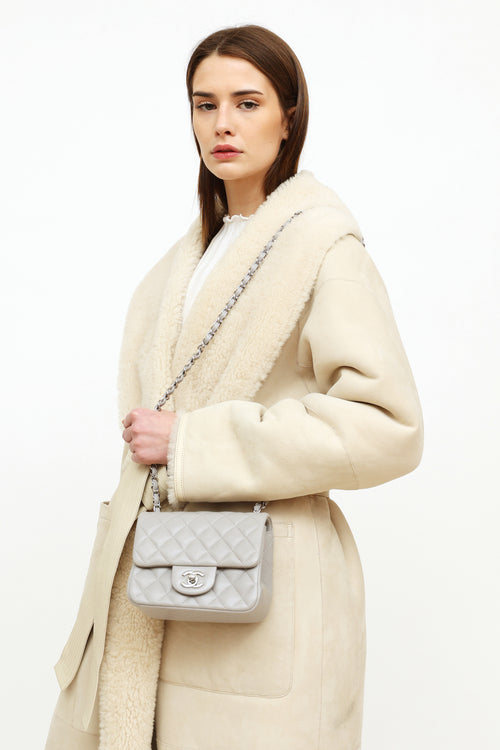 Chanel Grey Mini Square Classic 21 Series Bag