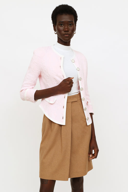 Chanel 2013 Pink Embossed Jacket