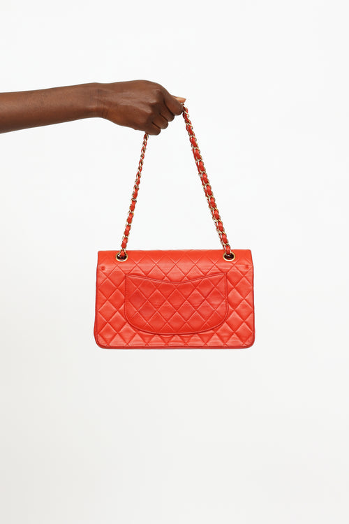 Vintage Red Lambskin Quilted Double Flap Bag