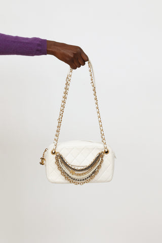 Chanel 2027 White All About Chains Camera Bag