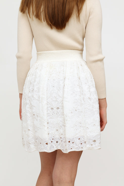 Chanel Cream Lace  Skirt