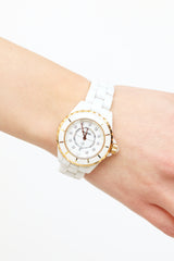 Chanel // White 18K Gold Diamond J12 Watch – VSP Consignment