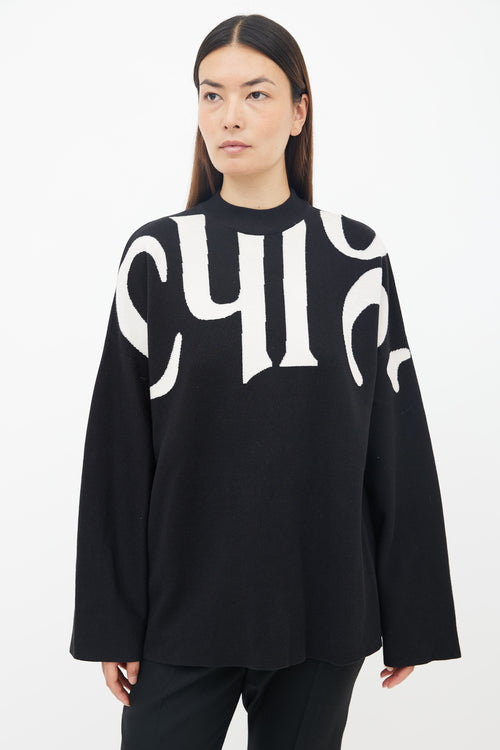 Chloé Black & White Wool Knit Sweater