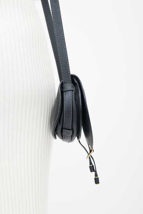 Chloé Black Leather Mini Marcie Shoulder Bag