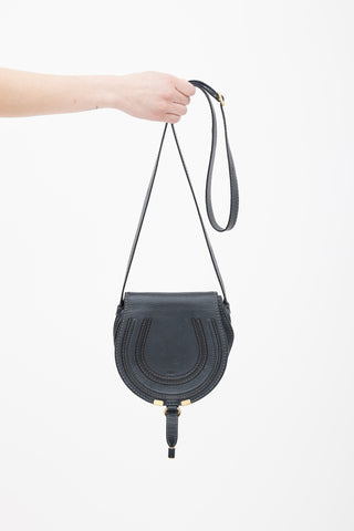 Chloé Black Leather Mini Marcie Shoulder Bag