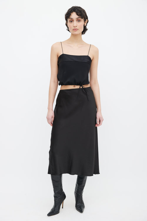 Chloé Black Shoulder Strap Cropped Top