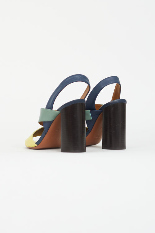 Chloé Multi Colour Block Strappy Heeled Sandal