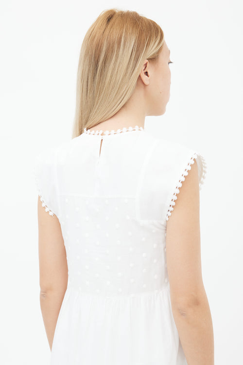  See by Chloé White Pointelle Lace Maxi Dress