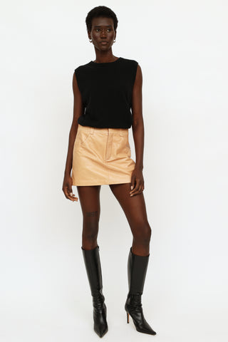 Chloé Beige Leather Mini Skirt