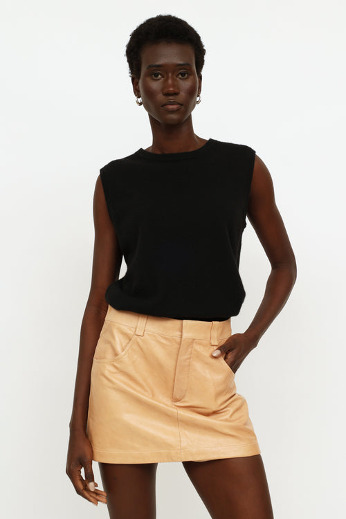Chloé Beige Leather Mini Skirt
