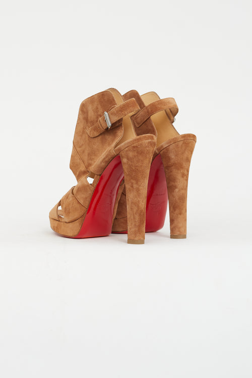 Christian Louboutin Brown Suede Apron Lily Heel