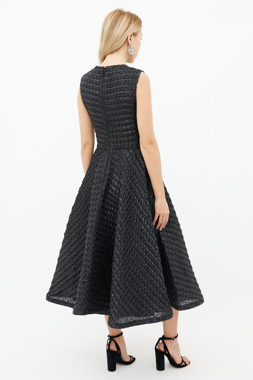 Christian Siriano Black Sparkle Texture Sleeveless Dress