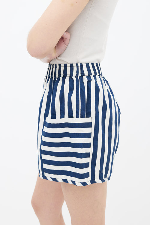 Clare V. Navy & White Stripe Short