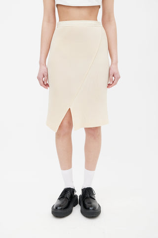Comme des Garçons Beige Accordion Pleated Asymmetric Skirt