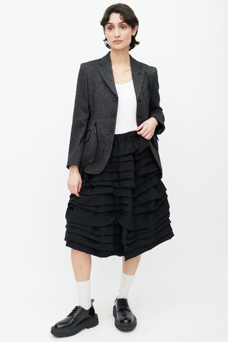 Comme des Garçons F/W 2016 Black Tiered Ruffle Short