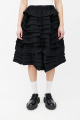 Comme des Garçons F/W 2016 Black Tiered Ruffle Short