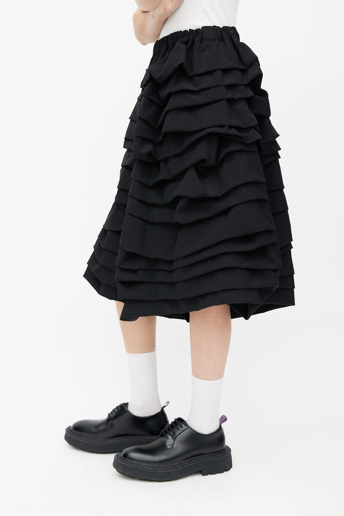 Comme des Garçons F/W 2016 Black Tiered Ruffle Short