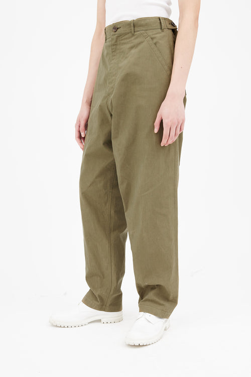 Comme des Garçons Olive Green Twill Trouser