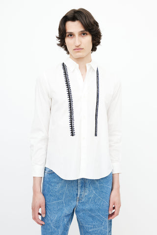 Comme des Garçons x Jupe White Embroidered Shirt