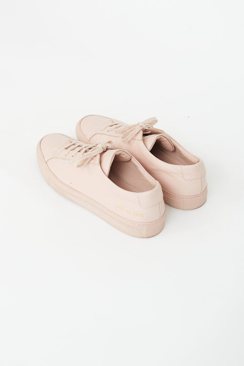 Common Projects Pink Achilles Leather Low Sneaker