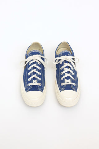 Comme des Garçons X Converse Blue & White Lowtop Sneaker