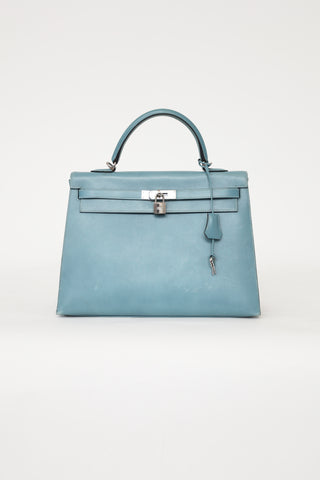 Hermès Swift Blue Ciel Kelly 35 Bag