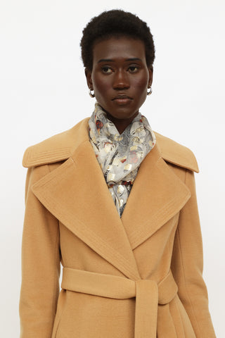 Diane von Furstenberg Brown Wool Blend Coat