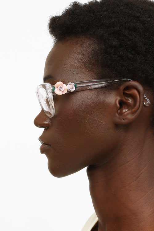 Dolce & Gabbana Clear Rose Glasses