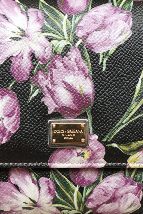 Dolce & Gabbana Black & Purple Dauphine WOC Shoulder bag