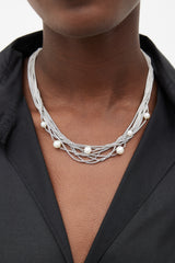 David Yurman Sterling Silver & Pearl Multi Strand Necklace