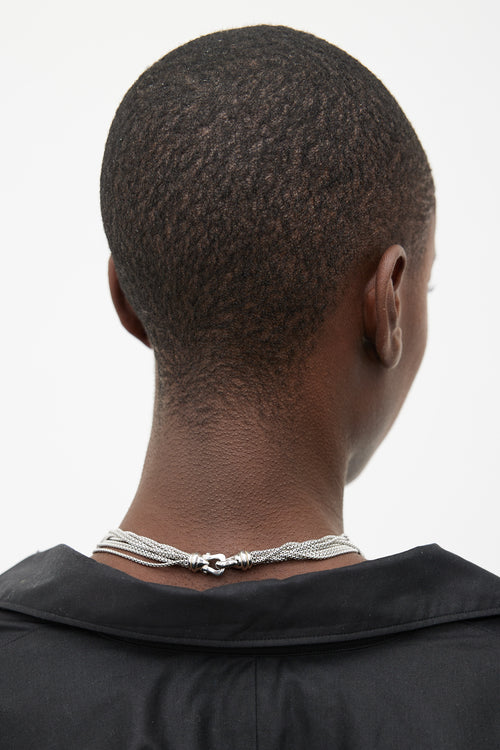 David Yurman Sterling Silver & Pearl Multi Strand Necklace