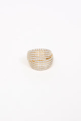 David Yurman  Origami Crossover 18K Yellow Gold Diamond Ring