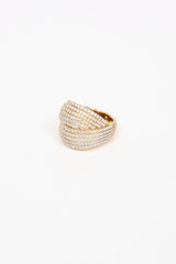 David Yurman  Origami Crossover 18K Yellow Gold Diamond Ring