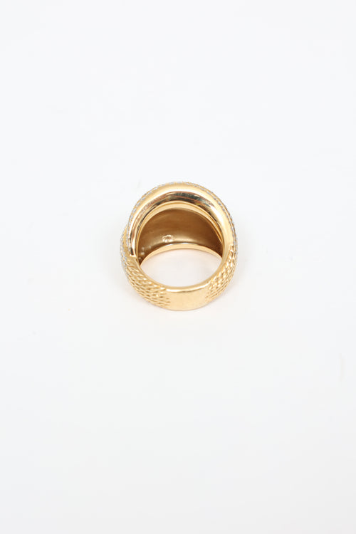 David Yurman  Origami Crossover 18K Yellow Gold Diamond Ring