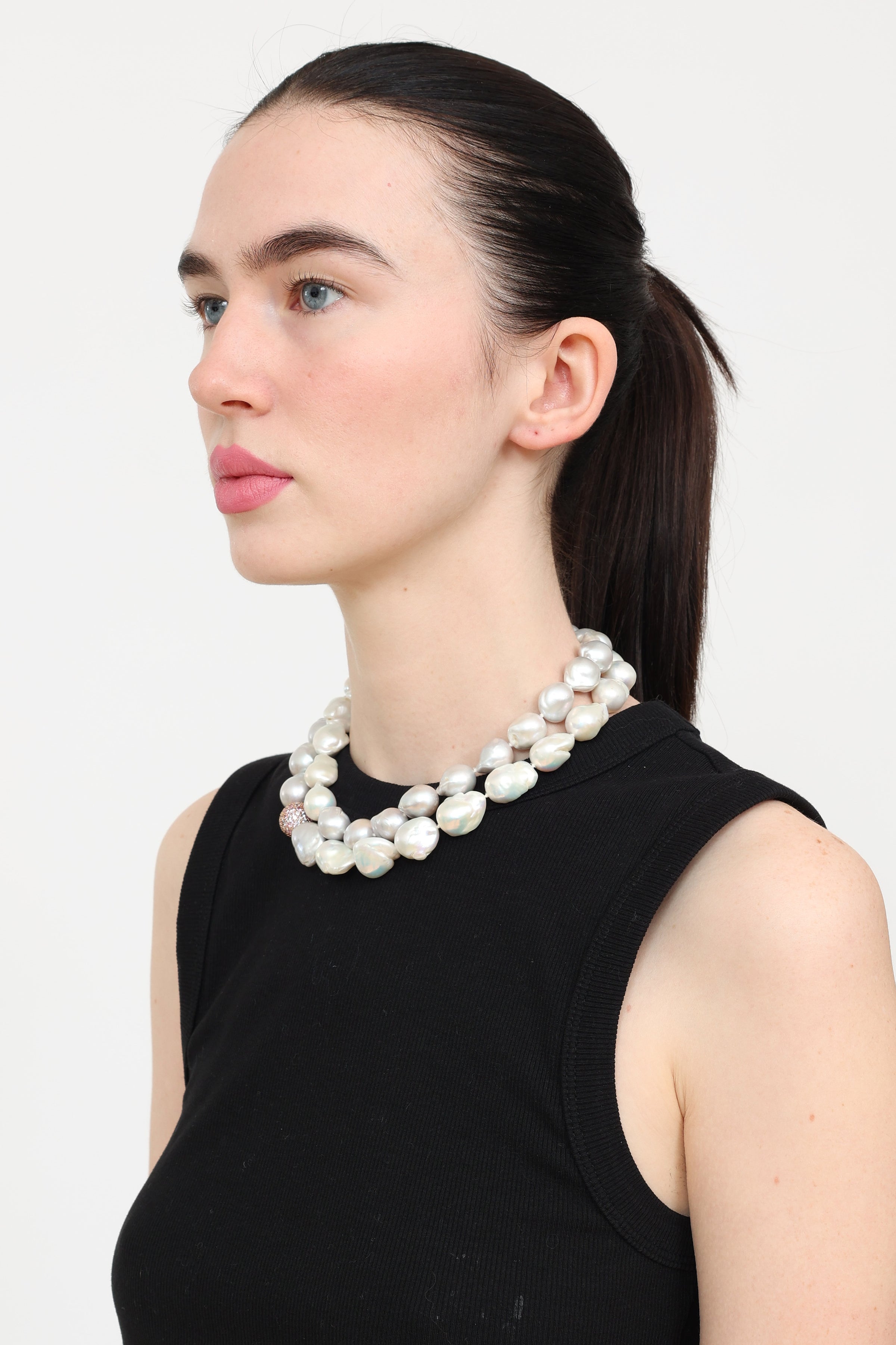 Campsis Big Pearl Necklace Simulated Pearl Necklace Large Pearl Costume  Necklace and Earring Set Elegant Strand Chunky 1920s Accessories for Women  and Girls : Amazon.in: Jewellery