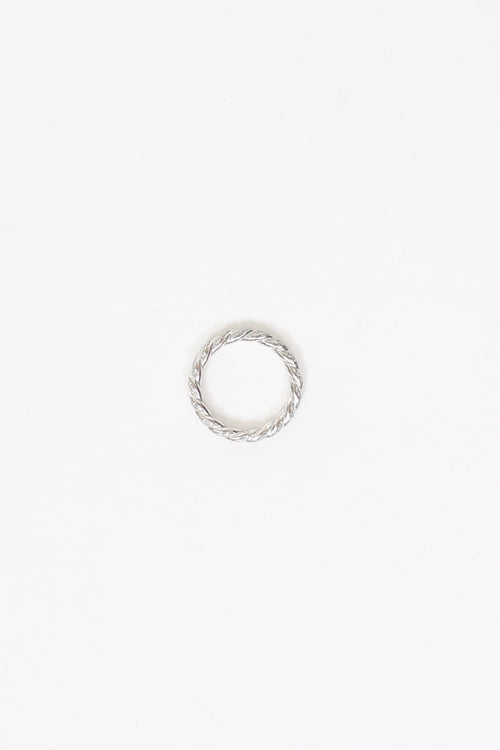 David Yurman Silver Diamond Paveflex Twist Ring