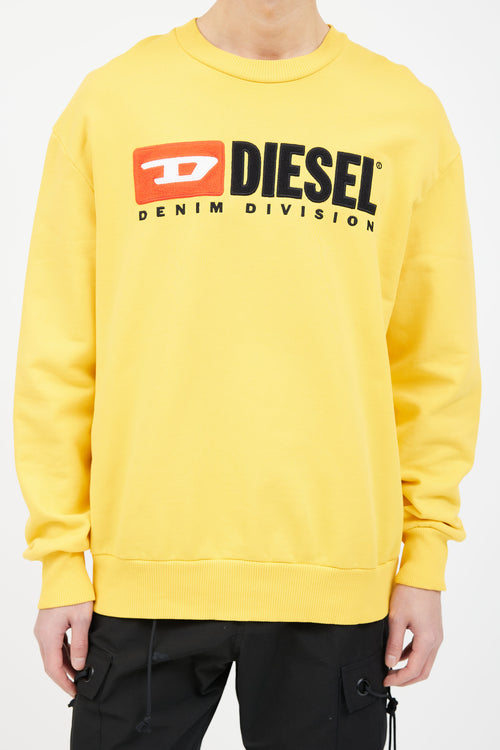 Diesel Yellow Embroidered Logo Sweatshirt